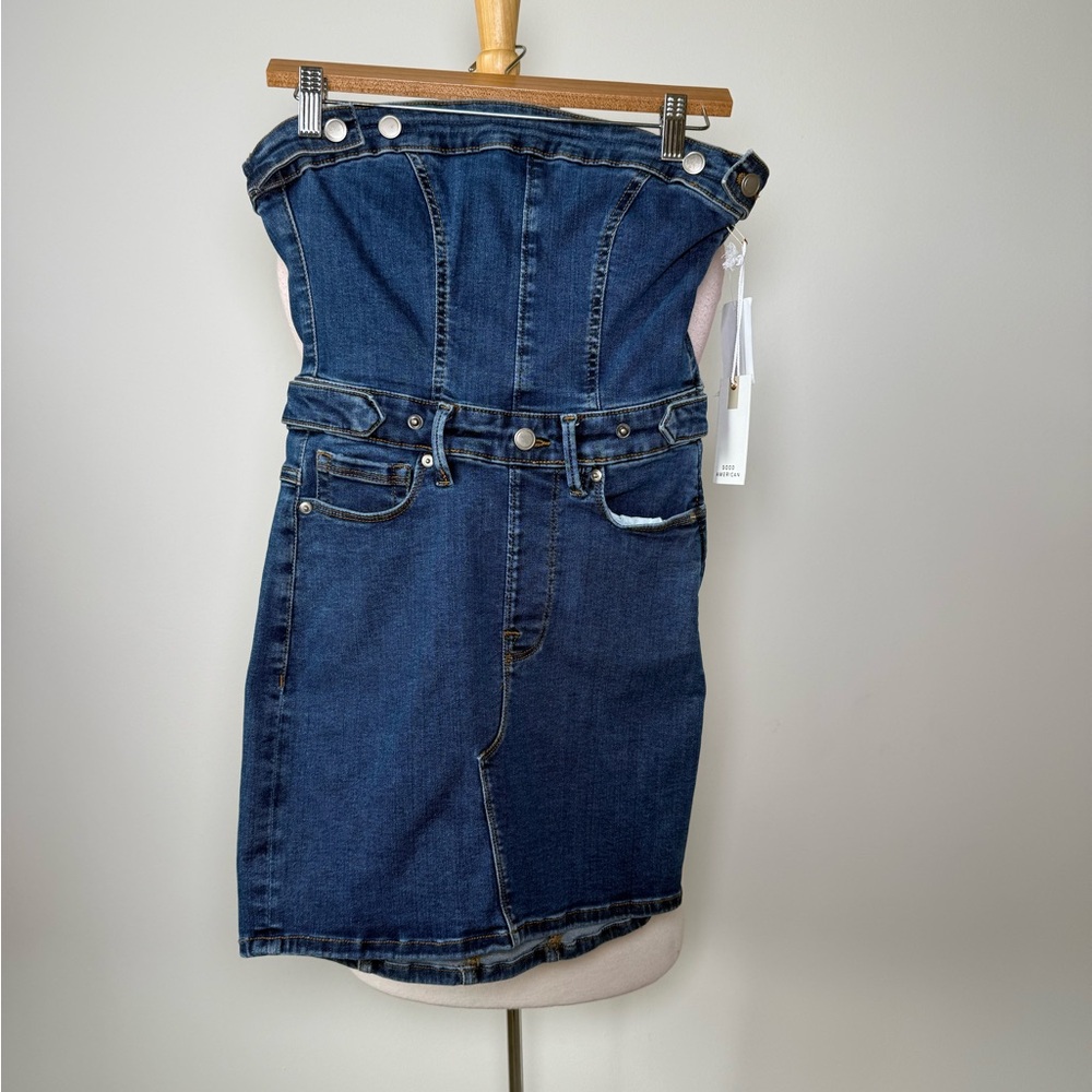 Good American Dark Blue Strapless Dress - Picture 2 of 4